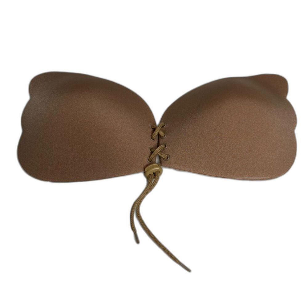 NEW Sticky‎ Butterfly Bra with Center Tie Nude Color Size D